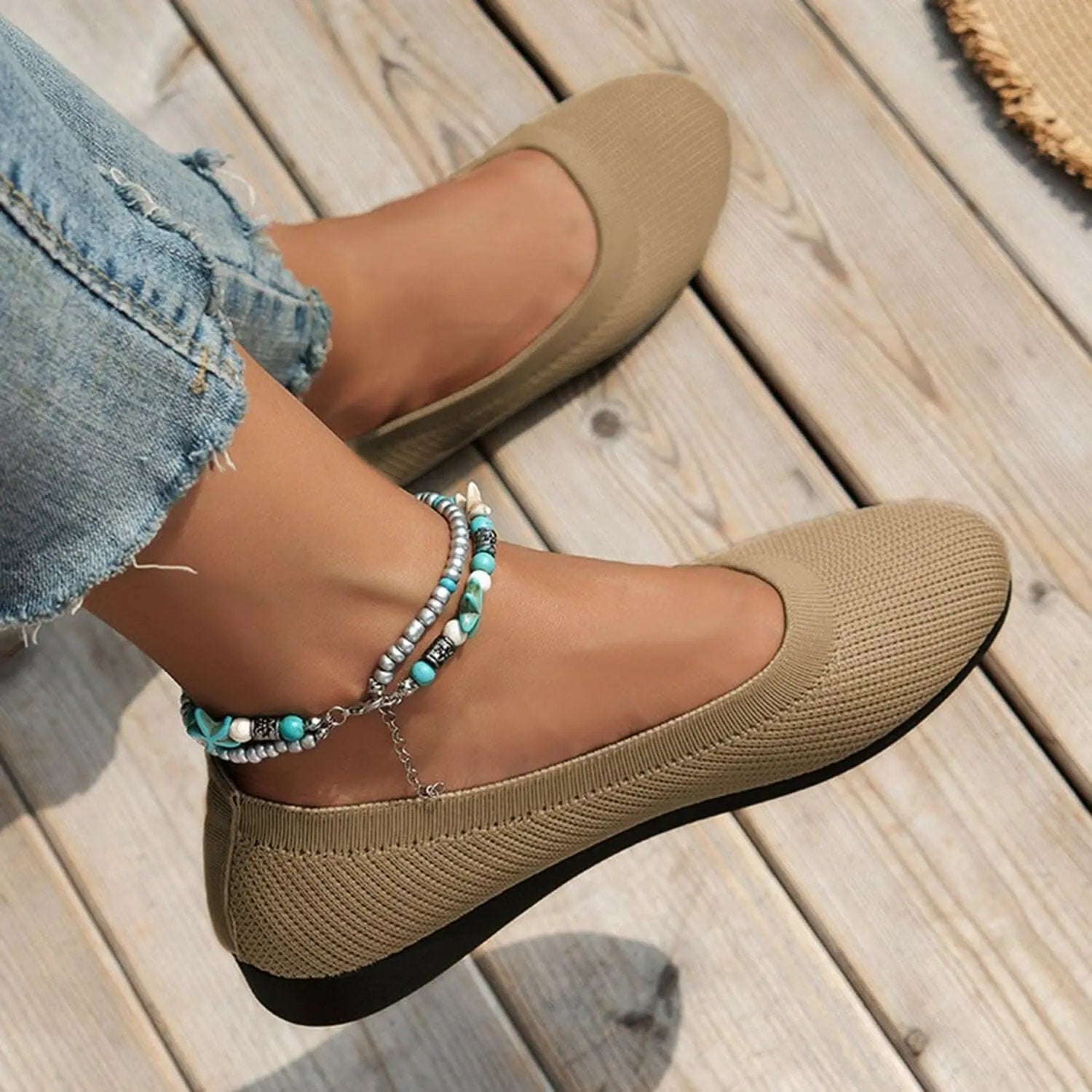 Stylish knitted ballet flats - Love Salve